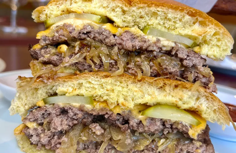 Image: Expect American classics like a double cheese brisket burger at Sunness Supper Club in Fort Lauderdale.