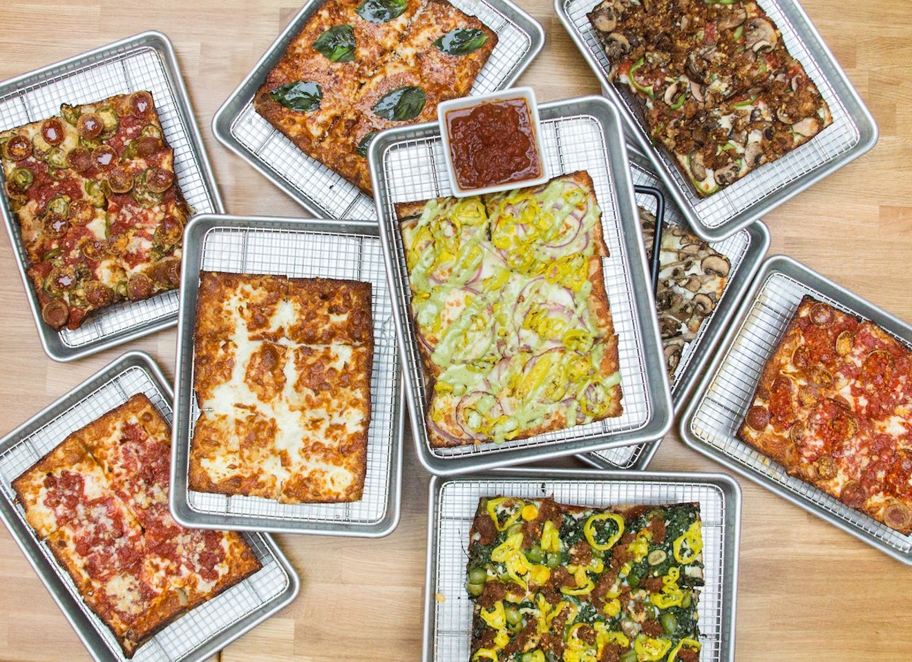 All the pizzas — in Detroit-style — await at Emmy Squared.
