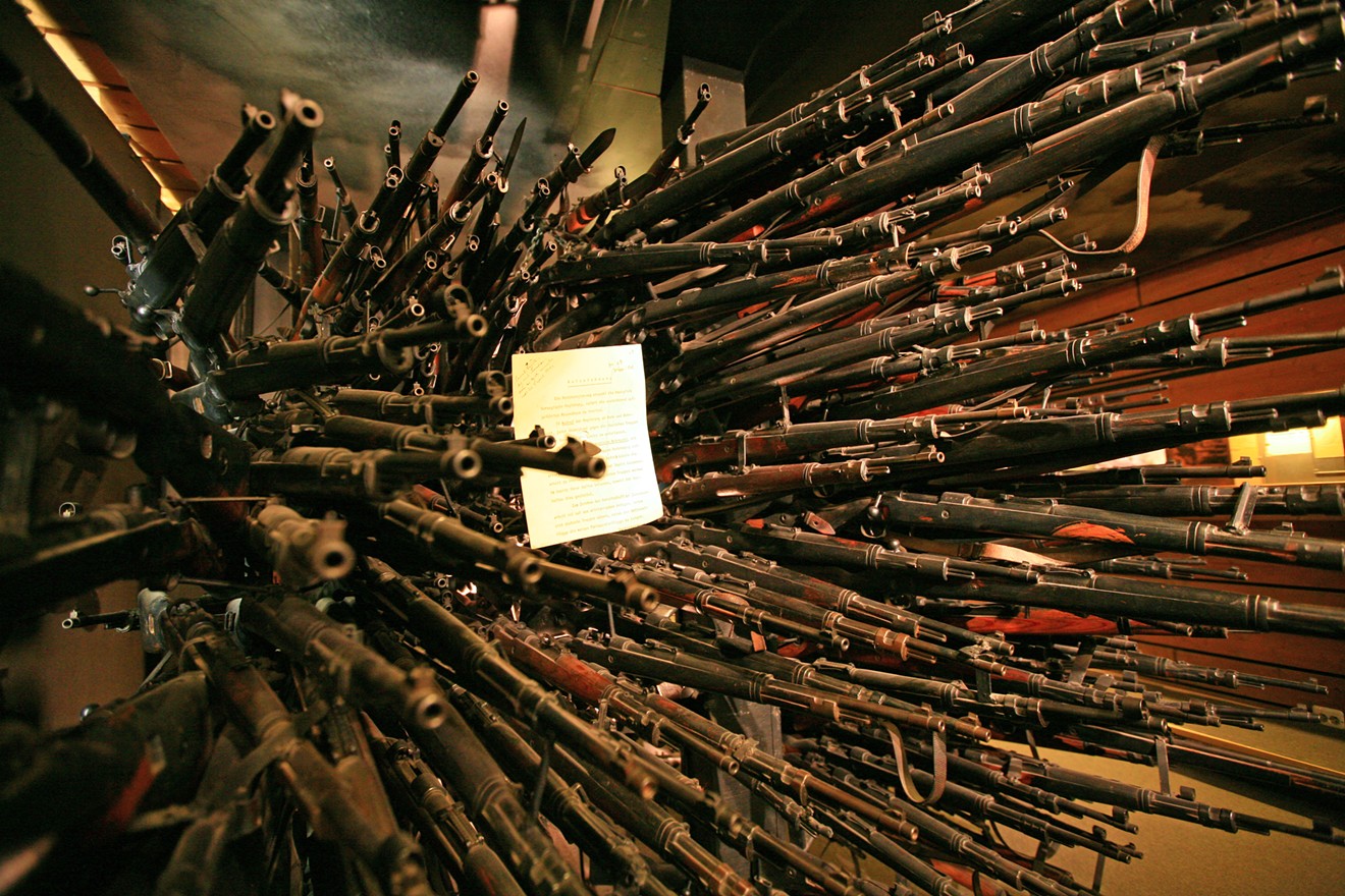A display of German Mauser rifles at Norway's Resistance Museum.