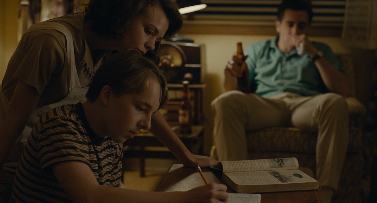 Carey Mulligan (left) plays Jeanette, a wife and mother recklessly searching for change while raising her son Joe (Ed Oxenbould), in the domestic drama Wildlife, the directorial debut of actor Paul Dano.