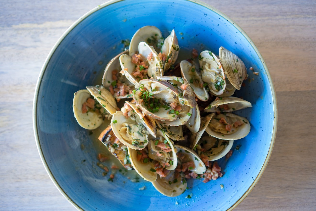 Local middleneck clams are among Beach House Pompano's variety of appetizers.