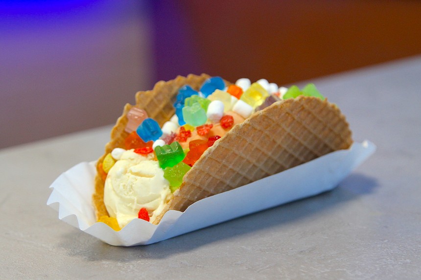 Ice cream tacos are a main menu item at Cream in Boca Raton. - PHOTO BY NICOLE DANNA
