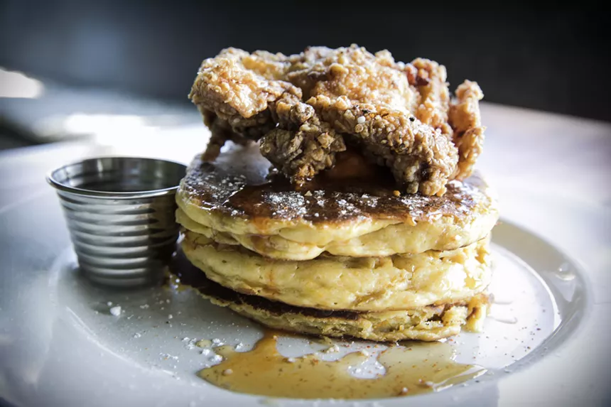 Crazy Uncle Mike's in Boca wants you to have sweet potato pancakes with crispy chicken tenders on Turkey Day. How can you argue with that? - CRAZY UNCLE MIKE'S
