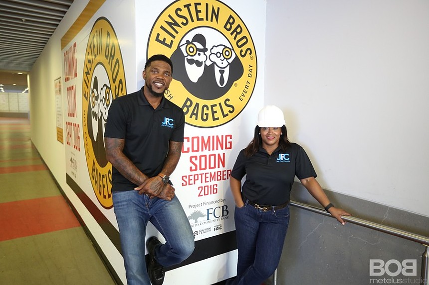Udonis Haslem and business partner Ramona D. Hall. - COURTESY OF JFC MIAMI