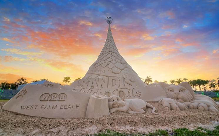 The star of Sandi Land in West Palm Beach is Sandi, a Christmas tree made of sand. - PHOTO COURTESY OF CITY OF WEST PALM BEACH