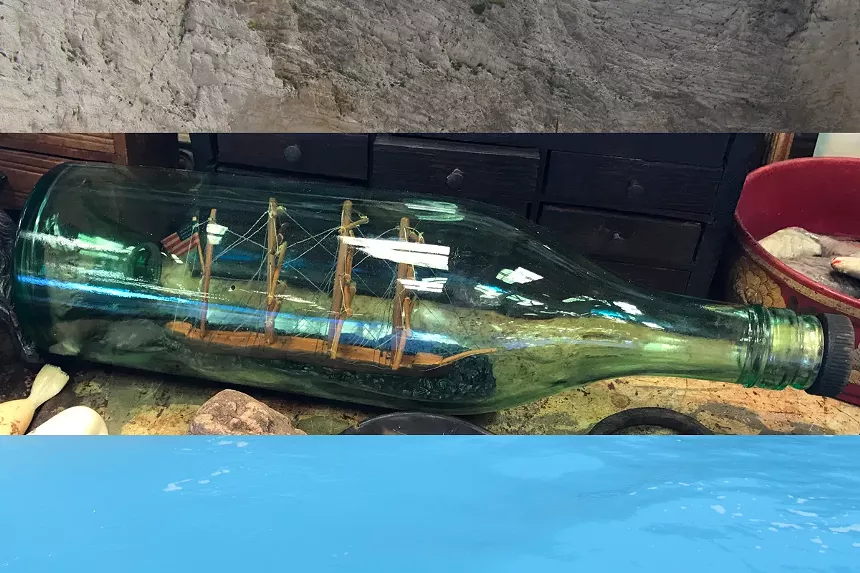 Popular collectibles, like this ship-in-a-bottle can be great scores at a nautical antique show. - PHOTO BY WILLIAM FLOOD