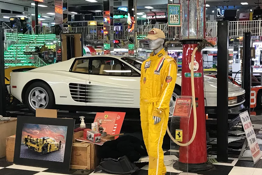 Among the hidden gems at the Swap Shop's car museum is the Ferrari Testarossa from Miami Vice. - PHOTO BY WILLIAM FLOOD