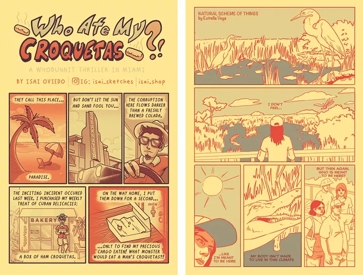 Who Ate My Croquetas?! and Natural Scheme of Things, two of the comics featured in the anthology. - ILLUSTRATIONS BY ISAI OVIEDO AND ESTRELLA VEGA