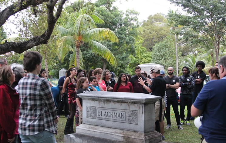 HistoryMiami's Ghosts of Miami City Cemetery tour with Dr. Paul George. - PHOTO BY ALI GOEBEL