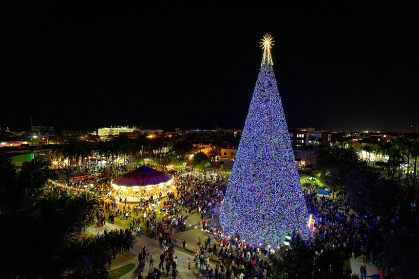One of the tallest Christmas trees in Florida can be found in Delray Beach. - PHOTO BY EMILIANO BROOKS