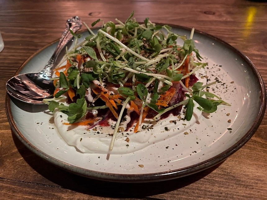 Za'atar beet and carrot salad at the Katherine - PHOTO BY LAINE DOSS