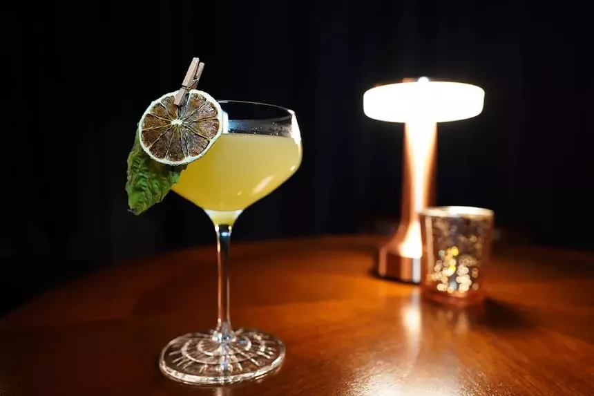 cocktail on a wooden table