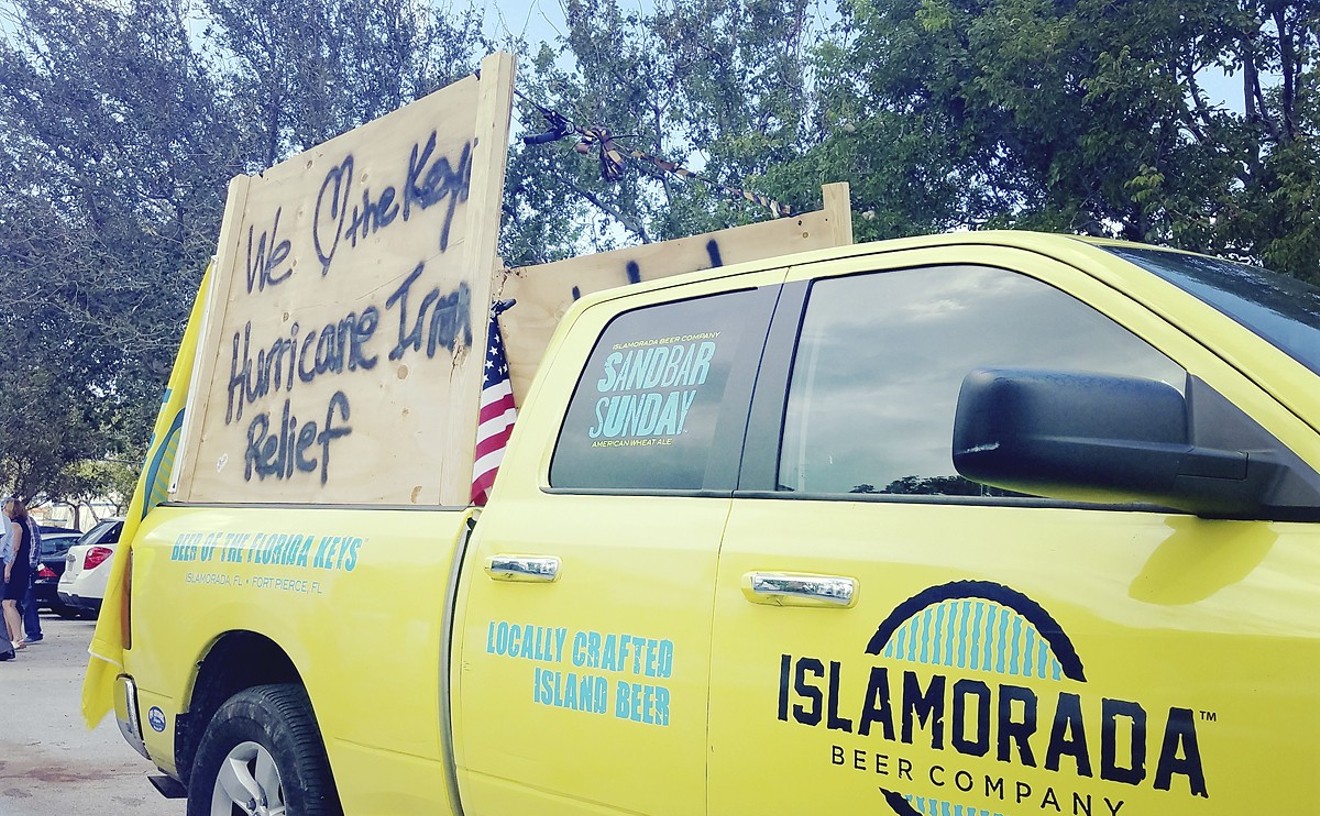 Islamorada Beer Company co-workers have been driving a neon-yellow pickup around the Keys to help locals in need.