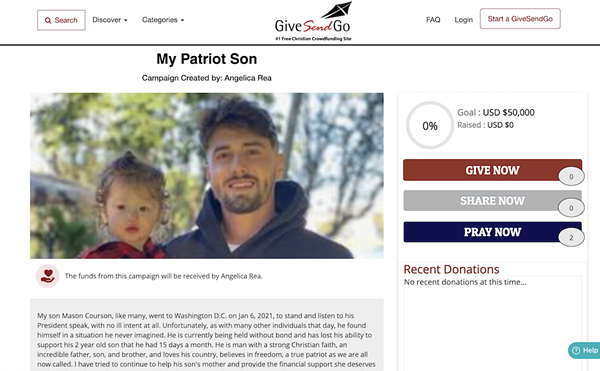 "My Patriot Son": $50K Christian Crowdfunding Campaign Backs Alleged Jan. 6 Rioter #Tweedledumb