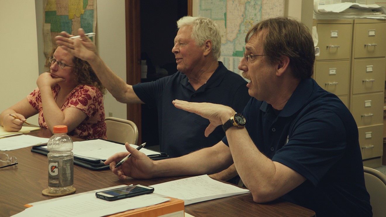 A town council meeting in Frederick Wiseman’s Monrovia, Indiana provides the most arresting, revealing passages of the documentary film — the only scenes where anyone disagrees with anyone else about anything at all.