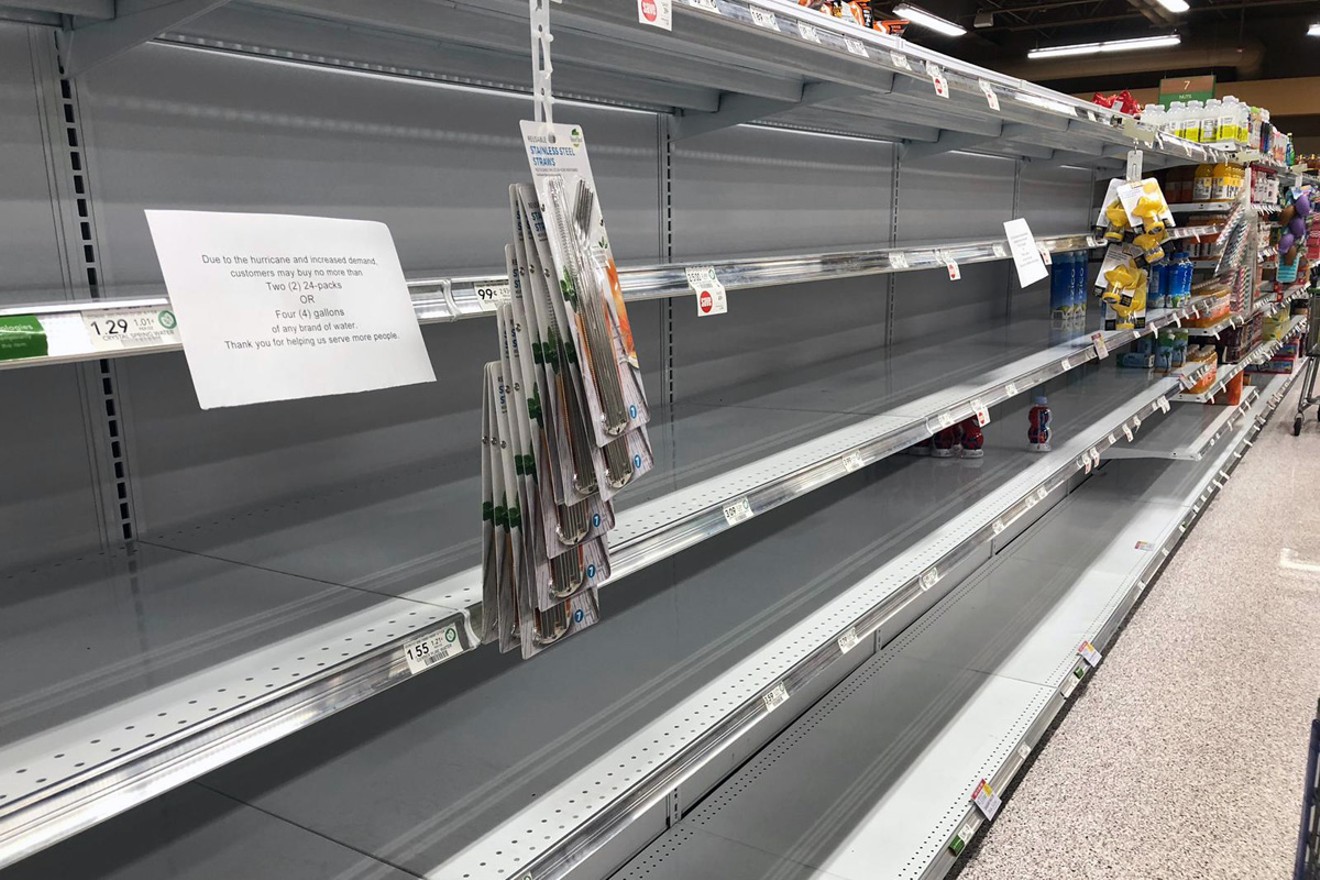 By Friday, preparations for Hurricane Dorian had emptied the  shelves of water at Publix in Davie.