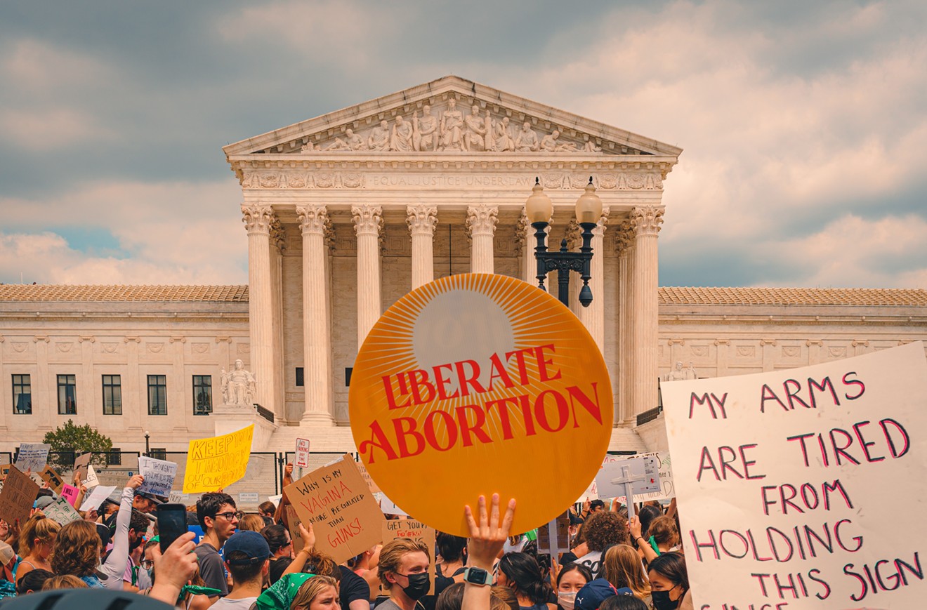 A protest outside the Supreme Court of the United States on the day Roe v. Wade was overturned.